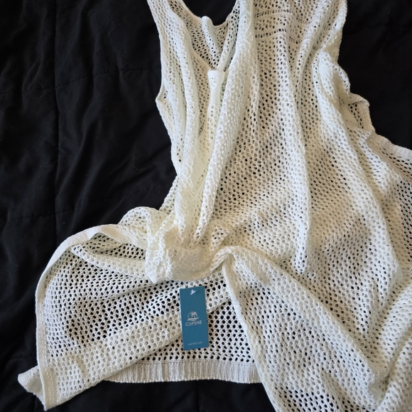 Cupshe Cream Mesh Swimming Cover Up Dress - Picture 3 of 3